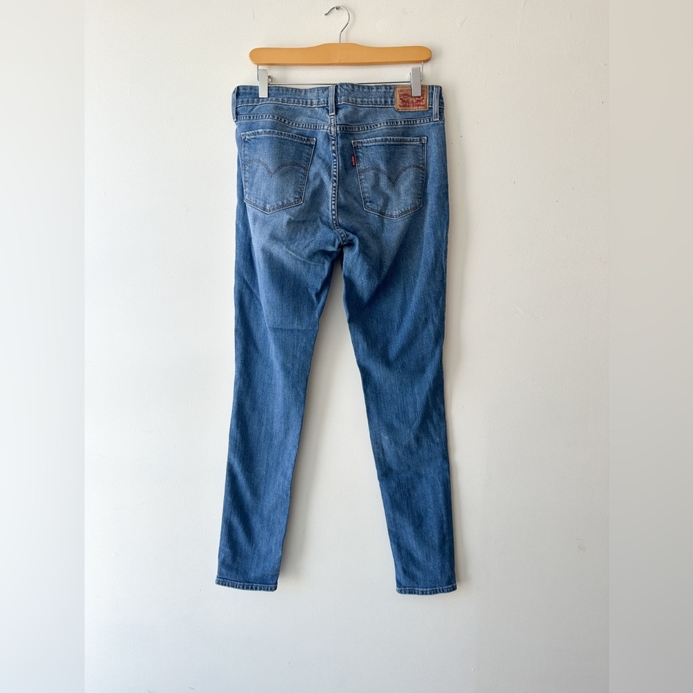 Levi 711 Skinny Denim Jeans - Mid Wash Blue / Size 30 - Picture 6 of 10